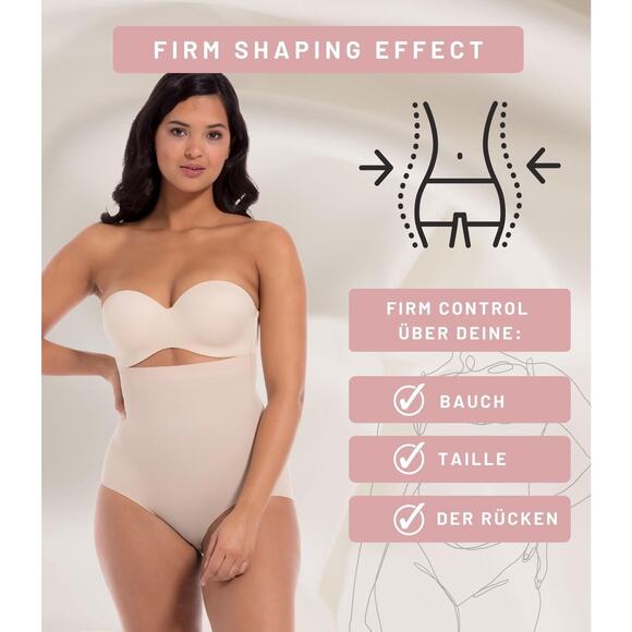 Magic BodyFashion Firm Control High Waist Shapewear Brief Latte Size XXL - Picture 6 of 6